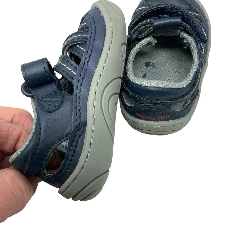 Stride‎ Rite 360 Kids Size 3M Amos 2.0 Sneaker Fisherman Sandal Blue Walking
